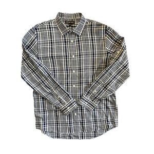 Michael Kors XL Men's Button Down Shirt Dark Blue Classic Fit Preppy Plaid